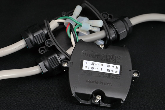 菊水電子工業 パワーメータ KPM1000　背面端子の接続コードジャンクションボックス